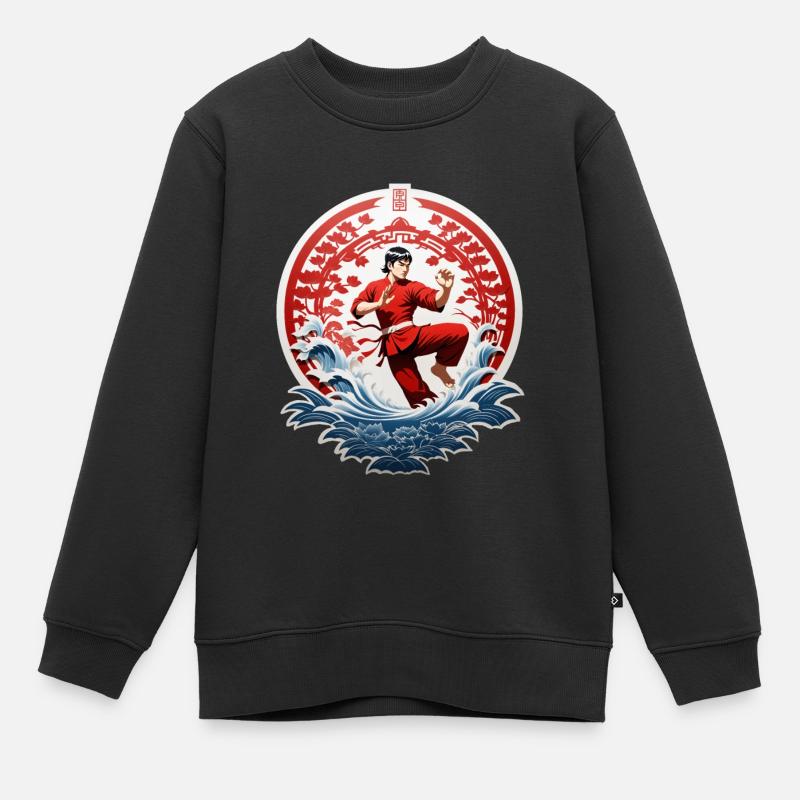 Kung-fu - Sweat Premium enfant bio - noir