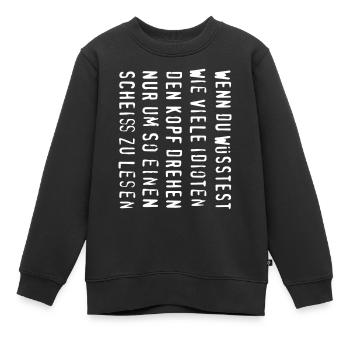 Kopf verdrehen - Kinder Premium Organic Sweatshirt - Schwarz - Vorne - AI Model Kid Female (0cm)
