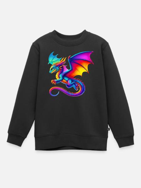 Drache - Kinder Premium Organic Sweatshirt - Schwarz