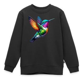 Colibri - Sweat Premium enfant bio - noir - Devant - AI Model Kid Female (0cm)