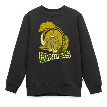 Gorilla - Kinder Premium Organic Sweatshirt - Schwarz - Vorne - AI Model Kid Female (0cm)