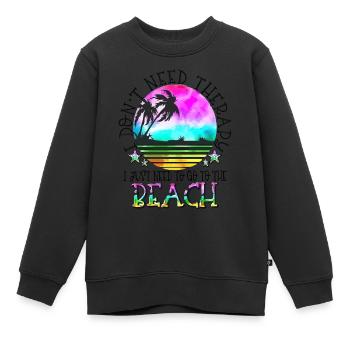 sommer see natur flora kunst pool meer strand liebe - Kinder Premium Organic Sweatshirt - Schwarz - Vorne - AI Model Kid Female (0cm)
