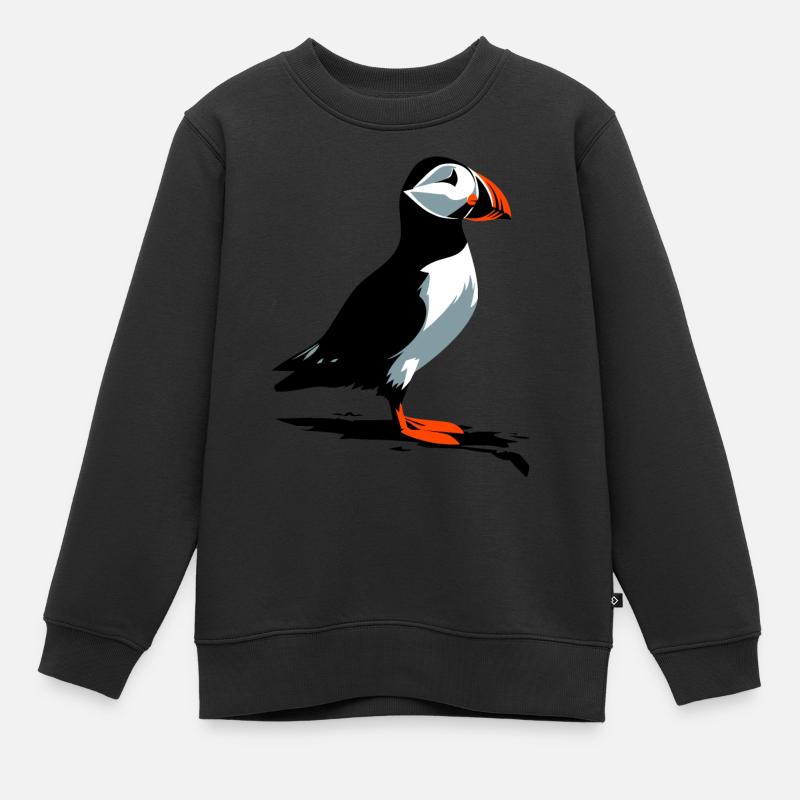 Macareux - Sweat Premium enfant bio - noir