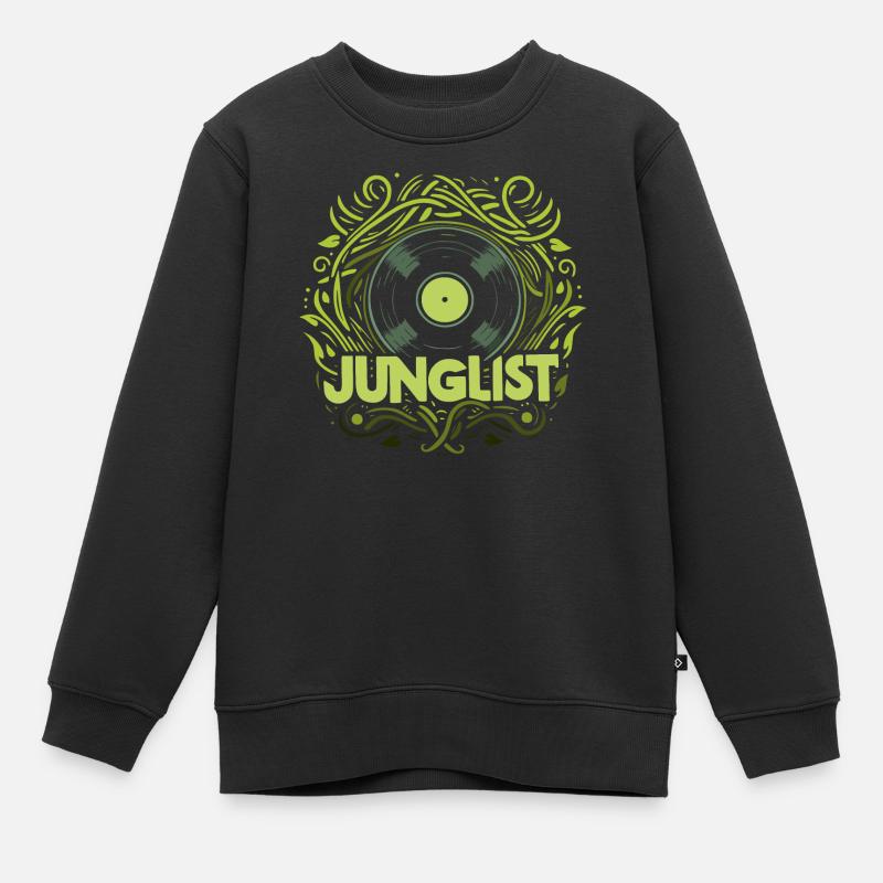 junglist disque vinyle - Sweat Premium enfant bio - noir