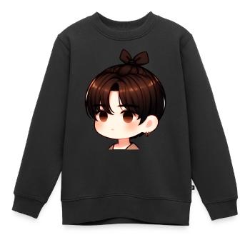 Coole Jungs - Kinder Premium Organic Sweatshirt - Schwarz - Vorne - AI Model Kid Female (0cm)