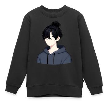 Minimalistischer Junge - Pure Einfachheit - Kinder Premium Organic Sweatshirt - Schwarz - Vorne - AI Model Kid Female (0cm)