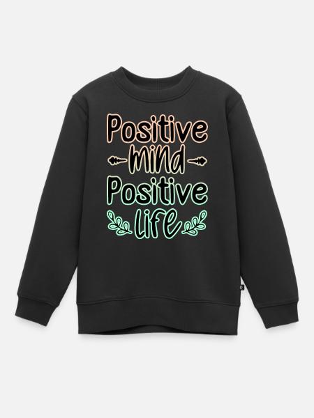 Mentalité Positif 🍀 - Sweat Premium enfant bio - noir