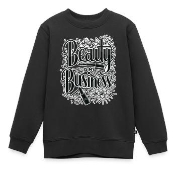 Schönheit ist mein Geschäft - Kinder Premium Organic Sweatshirt - Schwarz - Vorne - AI Model Kid Female (0cm)