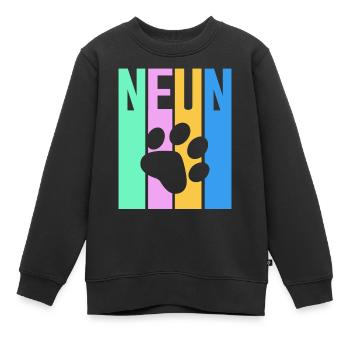 9.Geburtstag Neun Kindergeburtstag - Kinder Premium Organic Sweatshirt - Schwarz - Vorne - AI Model Kid Female (0cm)