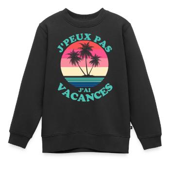 Vacances d'été - Sweat Premium enfant bio - noir - Devant - AI Model Kid Female (0cm)