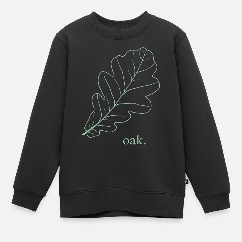 Chêne. - Sweat Premium enfant bio - noir