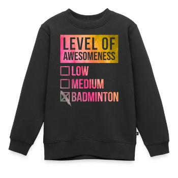 Badminton Badminton Badminton - Kinder Premium Organic Sweatshirt - Schwarz - Vorne - AI Model Kid Female (0cm)