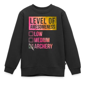 Bogenschießen - Kinder Premium Organic Sweatshirt - Schwarz - Vorne - AI Model Kid Female (0cm)