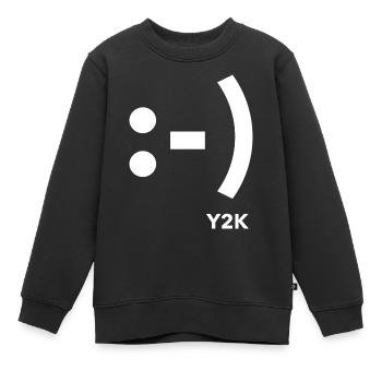 Sourire Y2K Blanc - Sweat Premium enfant bio - noir - Devant - AI Model Kid Female (0cm)