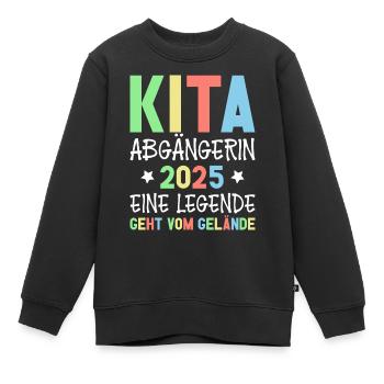 Kita Abgänger 2025 Letzter Tag Im Kindergarten - Kinder Premium Organic Sweatshirt - Schwarz - Vorne - AI Model Kid Female (0cm)