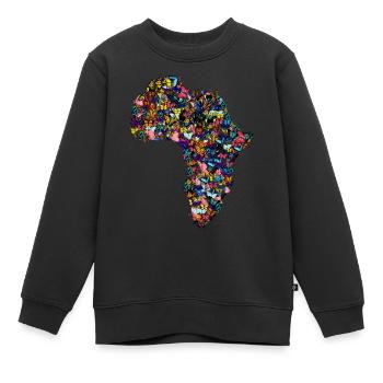 The continent of Africa - Sweat Premium enfant bio - noir - Devant - AI Model Kid Female (0cm)