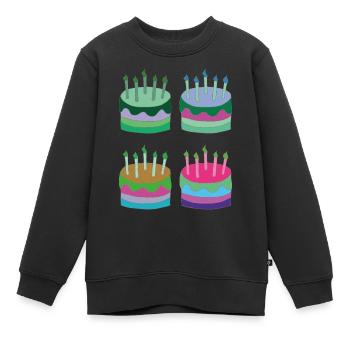 torten bunt - Kinder Premium Organic Sweatshirt - Schwarz - Vorne - AI Model Kid Female (0cm)