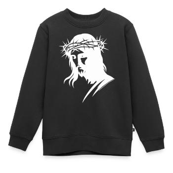 christus jesus - Kinder Premium Organic Sweatshirt - Schwarz - Vorne - AI Model Kid Female (0cm)