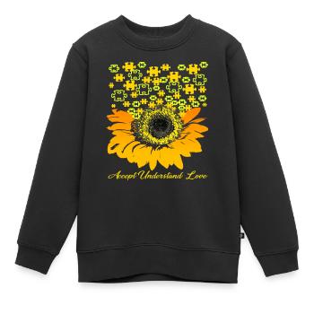 Sensibilisation à l'autisme - Sweat Premium enfant bio - noir - Devant - AI Model Kid Female (0cm)