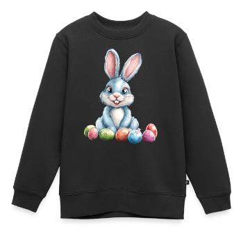 Osterhase - Kinder Premium Organic Sweatshirt - Schwarz - Vorne - AI Model Kid Female (0cm)