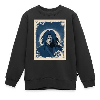 Anime-Charakter-Porträt - Kinder Premium Organic Sweatshirt - Schwarz - Vorne - AI Model Kid Female (0cm)