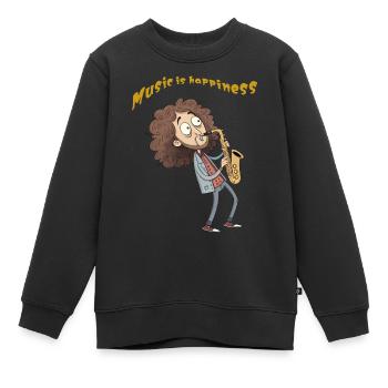 Dessin animé drôle - Sweat Premium enfant bio - noir - Devant - AI Model Kid Female (0cm)