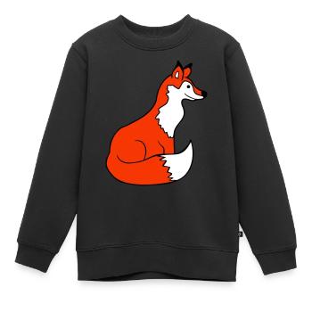 Fuchs Rotfuchs Wildes Tier Schlauer Wald Bewohner - Kinder Premium Organic Sweatshirt - Schwarz - Vorne - AI Model Kid Female (0cm)
