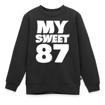 Âge 87 - Sweat Premium enfant bio - noir - Devant - AI Model Kid Female (0cm)