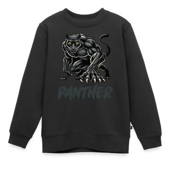 panther - Kinder Premium Organic Sweatshirt - Schwarz - Vorne - AI Model Kid Female (0cm)
