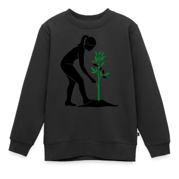Baum Pflanzen Naturschutz - Kinder Premium Organic Sweatshirt - Schwarz - Vorne - AI Model Kid Female (0cm)