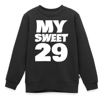 Âge 29 - Sweat Premium enfant bio - noir - Devant - AI Model Kid Female (0cm)