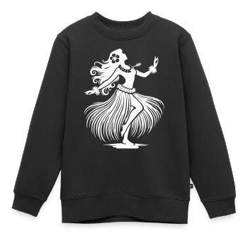 Hawaï Femme Aloha - Sweat Premium enfant bio - noir - Devant - AI Model Kid Female (0cm)