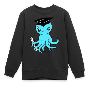 Oktopus Schulabschluss Abitur bestanden College - Kinder Premium Organic Sweatshirt - Schwarz - Vorne - AI Model Kid Female (0cm)