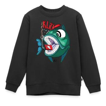 Klick Bait - Kinder Premium Organic Sweatshirt - Schwarz - Vorne - AI Model Kid Female (0cm)