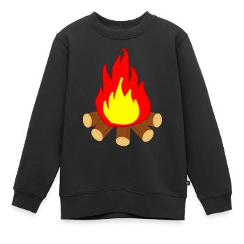 Feuer - Kinder Premium Organic Sweatshirt - Schwarz - Vorne - AI Model Kid Female (0cm)