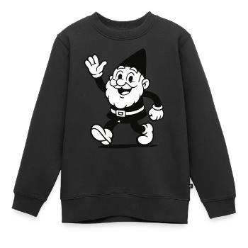 nain de jardin - Sweat Premium enfant bio - noir - Devant - AI Model Kid Female (0cm)