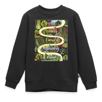 Gewundenen Weg – Vektor Illustration - Kinder Premium Organic Sweatshirt - Schwarz - Vorne - AI Model Kid Female (0cm)
