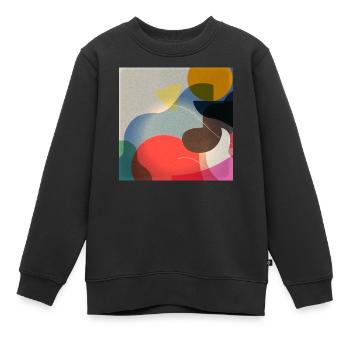 Abstrakte Farbformen Komposition - Kinder Premium Organic Sweatshirt - Schwarz - Vorne - AI Model Kid Female (0cm)