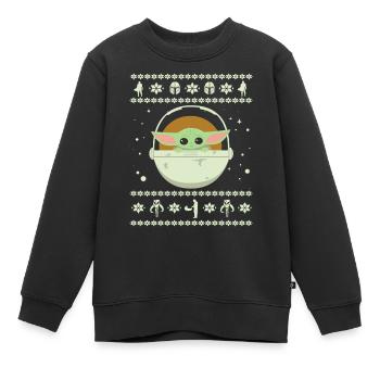 Star Wars: Mandalorian Baby Yoda Weihnachten - Kinder Premium Organic Sweatshirt - Schwarz - Vorne - AI Model Kid Female (0cm)