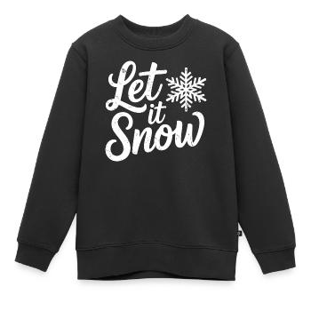 Flocon de neige de Noël Let It Snow - Sweat Premium enfant bio - noir - Devant - AI Model Kid Female (0cm)