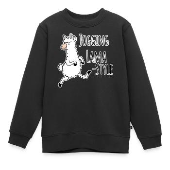 Jogging - Lama Style! Albern aber schnell! - Kinder Premium Organic Sweatshirt - Schwarz - Vorne - AI Model Kid Female (0cm)