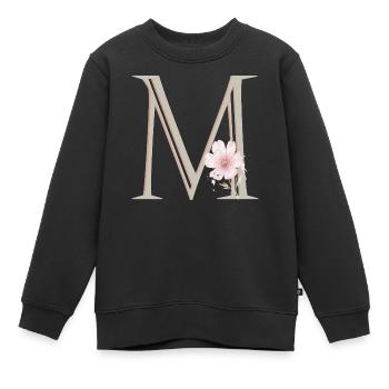 Florales Monogramm M - Kinder Premium Organic Sweatshirt - Schwarz - Vorne - AI Model Kid Female (0cm)