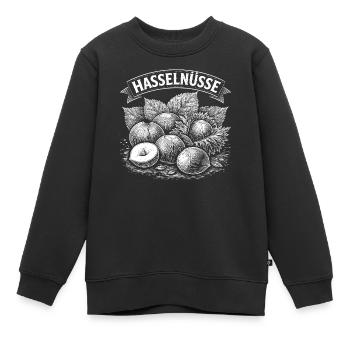 Haselnüsse Banner Illustration - Kinder Premium Organic Sweatshirt - Schwarz - Vorne - AI Model Kid Female (0cm)