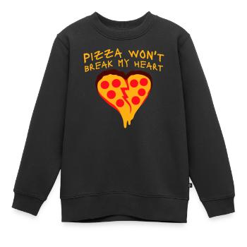 La pizza ne me brisera pas le cœur La nourriture aime l’humour - Sweat Premium enfant bio - noir - Devant - AI Model Kid Female (0cm)