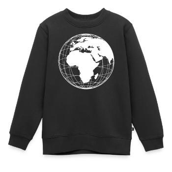 Weltkugel Erde modern minimalistisch - weiß - Kinder Premium Organic Sweatshirt - Schwarz - Vorne - AI Model Kid Female (0cm)
