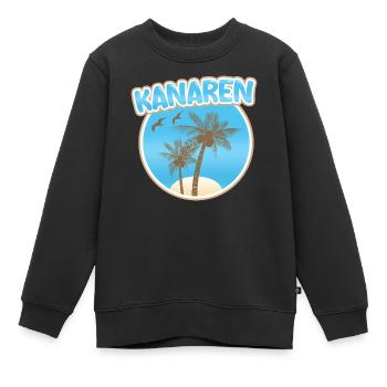 Kanaren Palmenstrand Logo - Kinder Premium Organic Sweatshirt - Schwarz - Vorne - AI Model Kid Female (0cm)