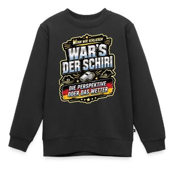 Wenn wir verlieren, war’s der Schiri - Kinder Premium Organic Sweatshirt - Schwarz - Vorne - AI Model Kid Female (0cm)
