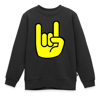 Heavy Metal Hand - Kinder Premium Organic Sweatshirt - Schwarz - Vorne - AI Model Kid Female (0cm)