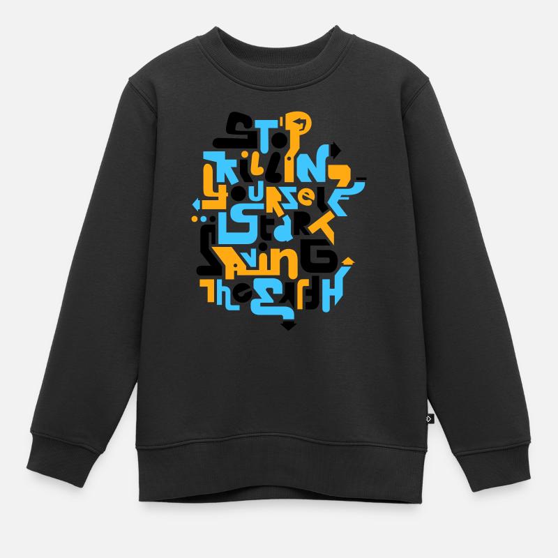 stopkillingyaself_3f - Sweat Premium enfant bio - noir