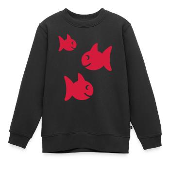 fische - Kinder Premium Organic Sweatshirt - Schwarz - Vorne - AI Model Kid Female (0cm)